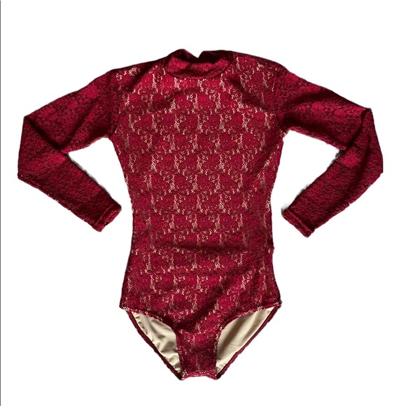 Red Lace XiaoXiaodesigns Bodysuit/Leo - Picture 6 of 12